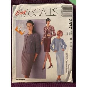 McCalls Sewing pattern 2377 dress jacket  sz 10 12 14